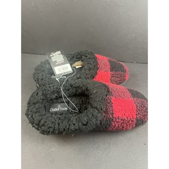 Cuddl Duds Slipper Red Plaid Comfort Foam Womens Size Small (5-6)‎ NWT - Picture 3 of 9